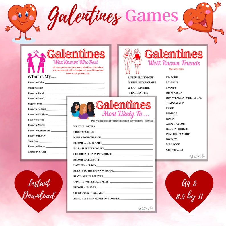 Galentine Games 10 Printable Party Games Bundle - Etsy