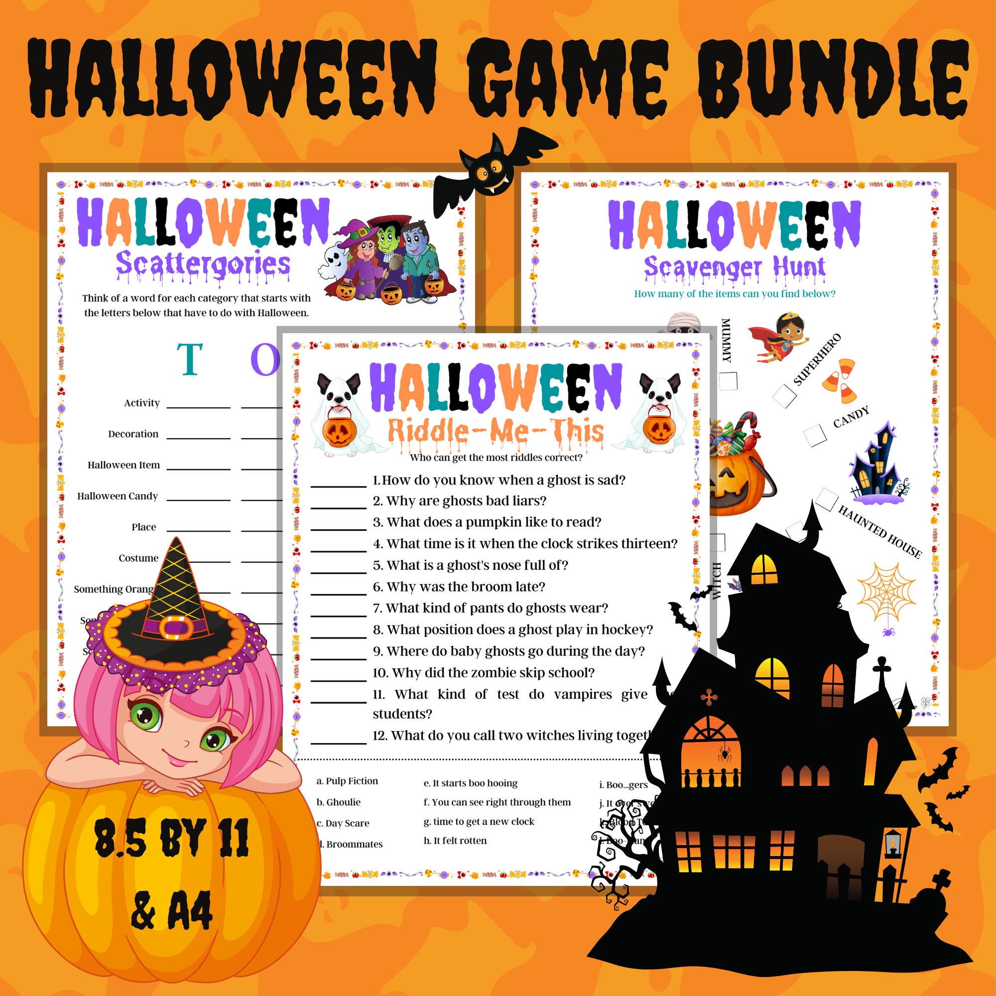 Halloween Game Bundle 20 Printable Family Games Games for - Etsy