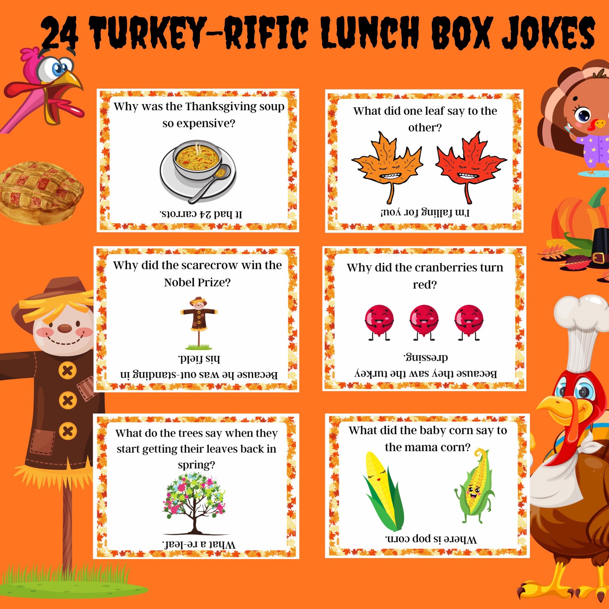 thanksgiving lunch box jokes for kids, fall riddles (instant