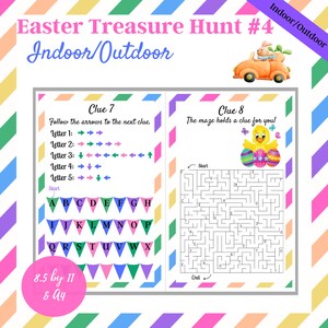Indoor and Outdoor Easter Treasure Hunt, Easter Bunny Letter, Easter ...