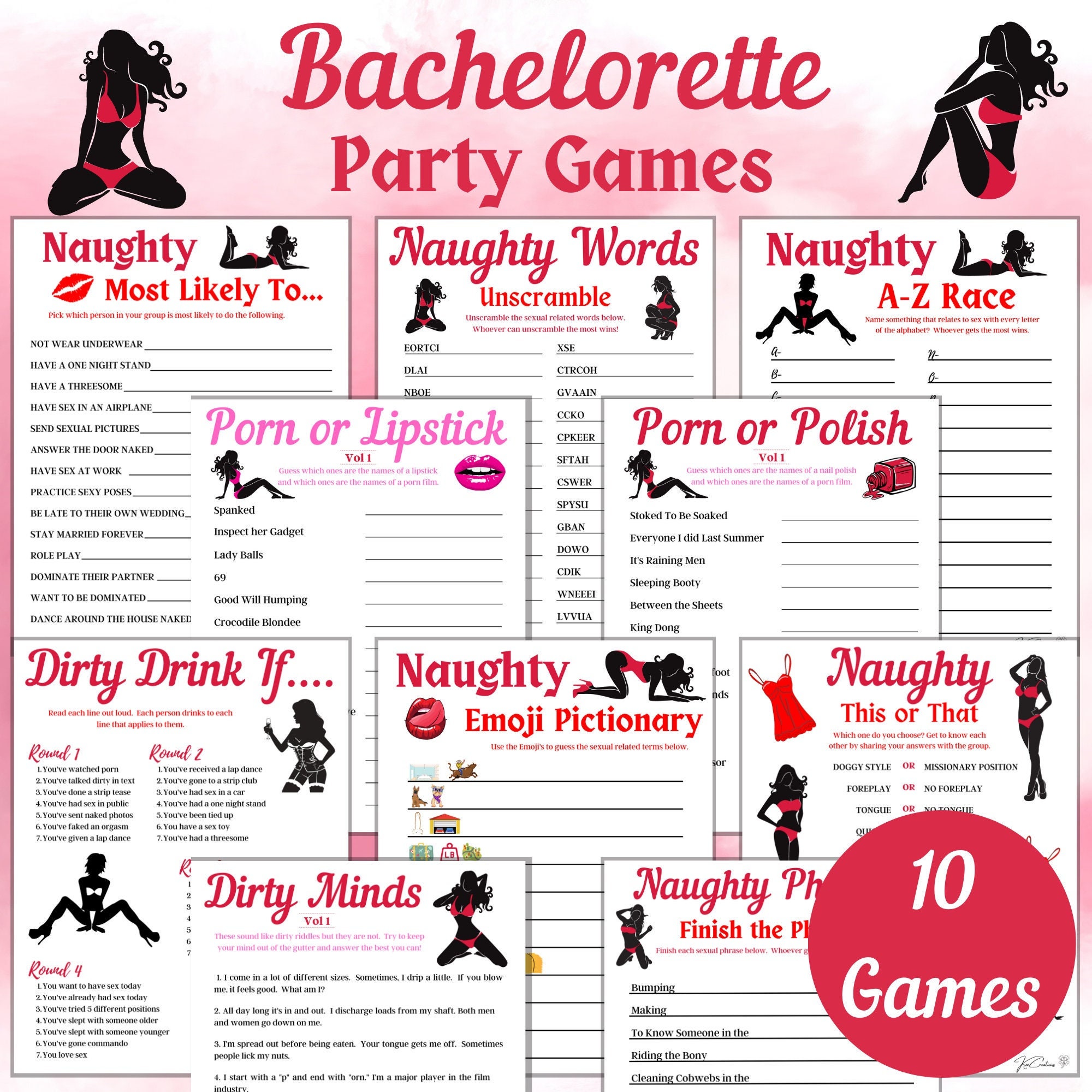 Bachelorette Party Games Girls Night Out Adult Game Bundle