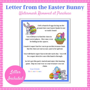 Indoor and Outdoor Easter Treasure Hunt, Easter Bunny Letter, Easter ...