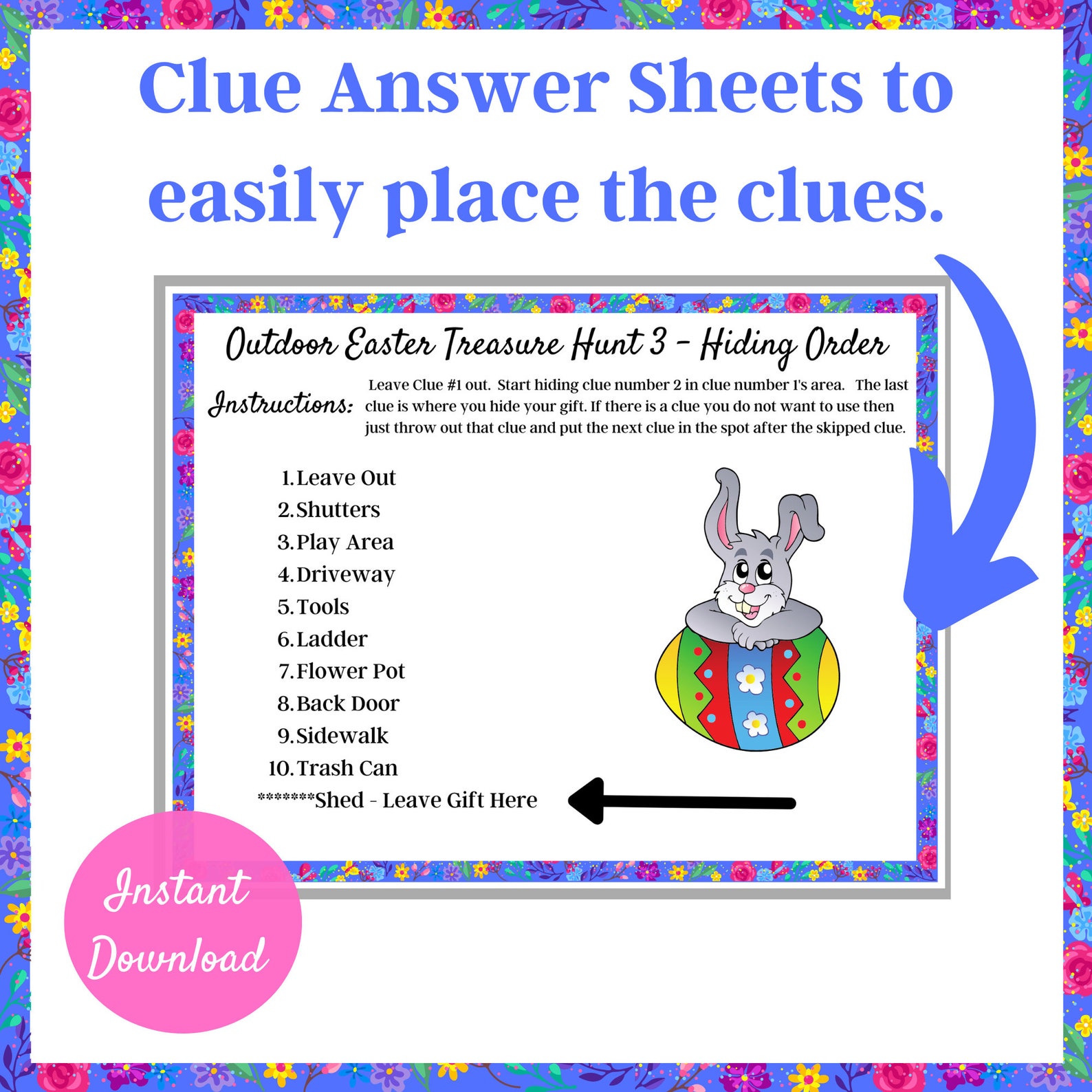 Easter Scavenger Hunt 3, Vol 2, Easter Bunny Letter, Outdoor Treasure ...