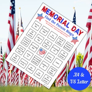 Memorial Day Find the Person Bingo Game, Printable Family Game, Game ...