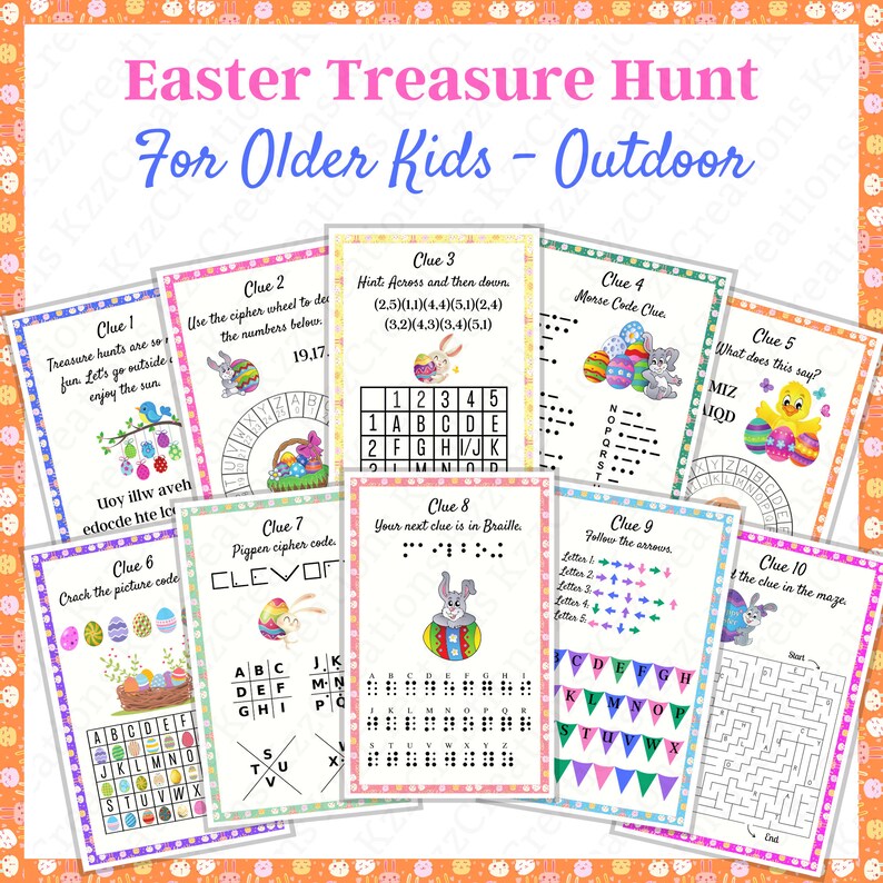 Easter Scavenger Hunt Easter Bunny Letter Outdoor Treasure Etsy
