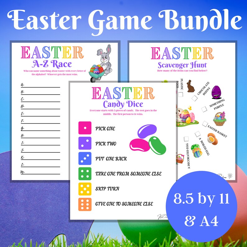 Easter Games, 20 Game Bundle, Virtual Party Games, Easter Activity, Games for kids, Games for Adults, Family Games, Classroom Bundle image 4
