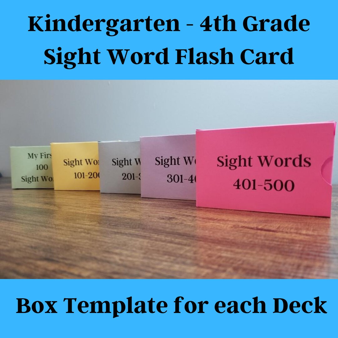 Sight Words Flash Cards Kindergarten Through 4th Grade Fry Etsy