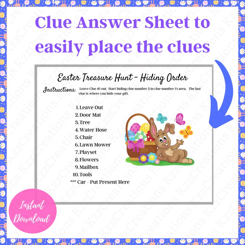 Easter Scavenger Hunt Easter Bunny Letter Outdoor Treasure Etsy