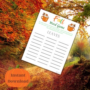 Fall Word Printables Riddles