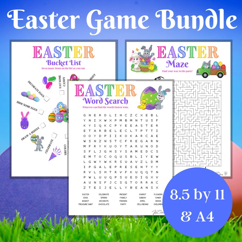 Easter Games, 20 Game Bundle, Virtual Party Games, Easter Activity, Games for kids, Games for Adults, Family Games, Classroom Bundle image 3