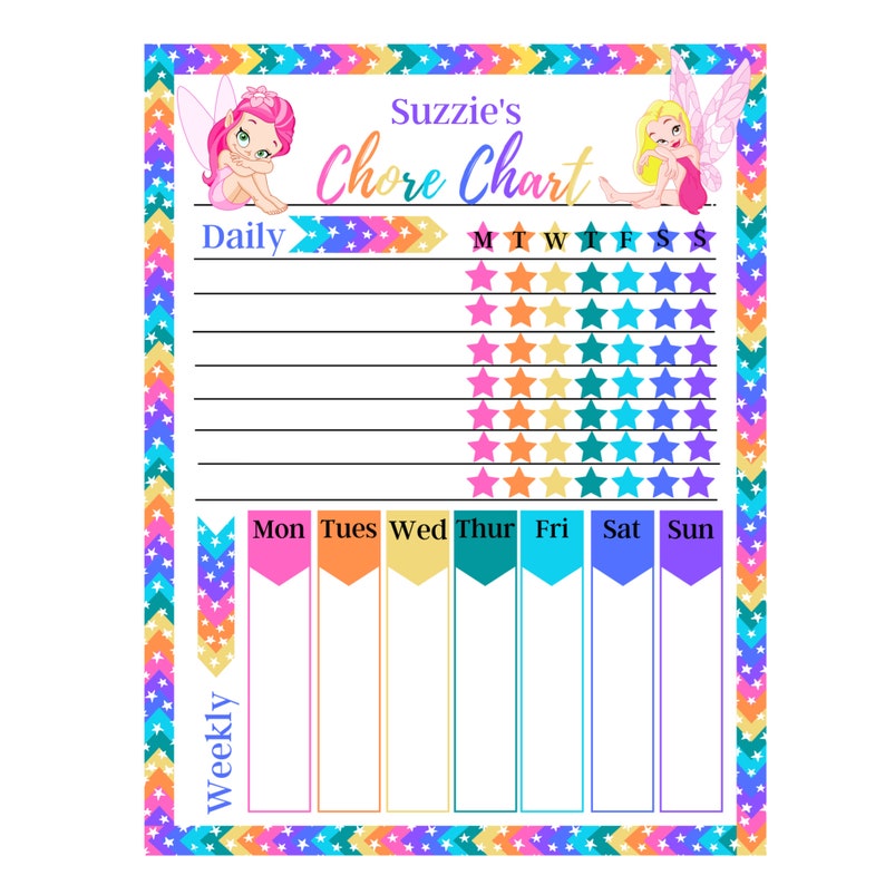 Reusable Chore Chart for Kids Colorful and Fun Daily and | Etsy