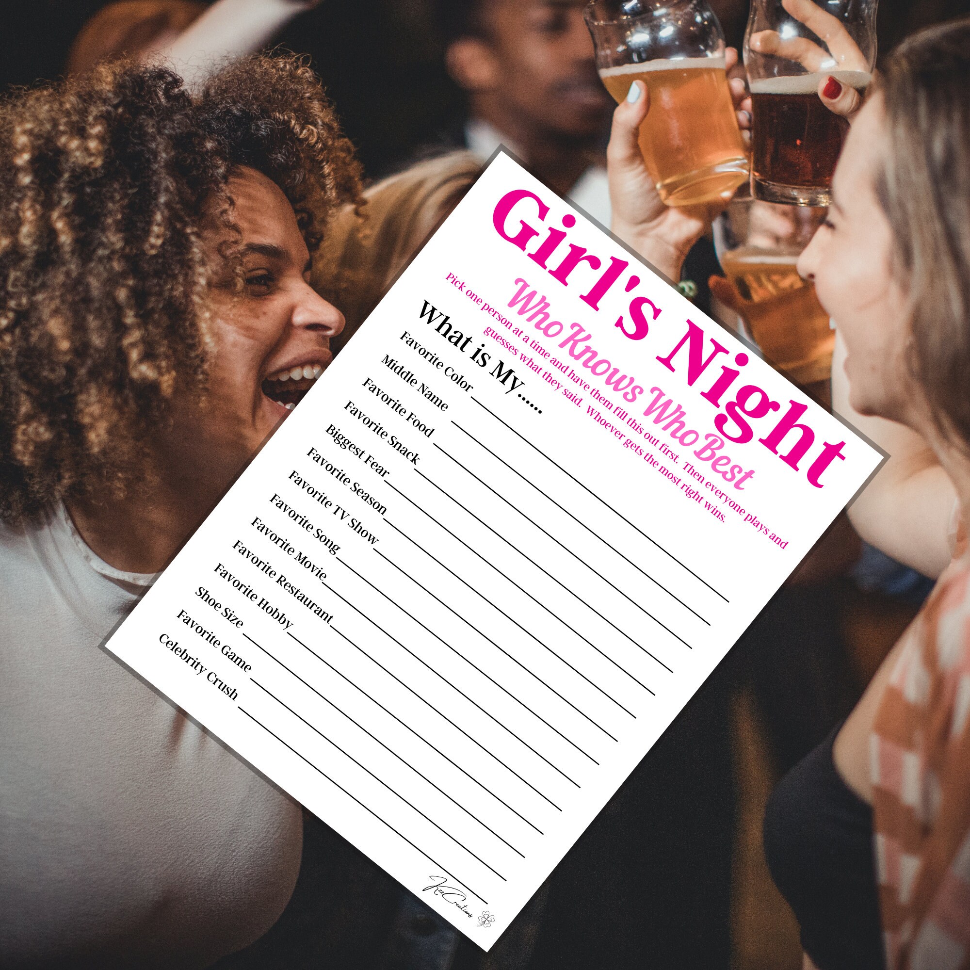 Girls Night Game Who Knows Who Best Ladies Night Out Etsy