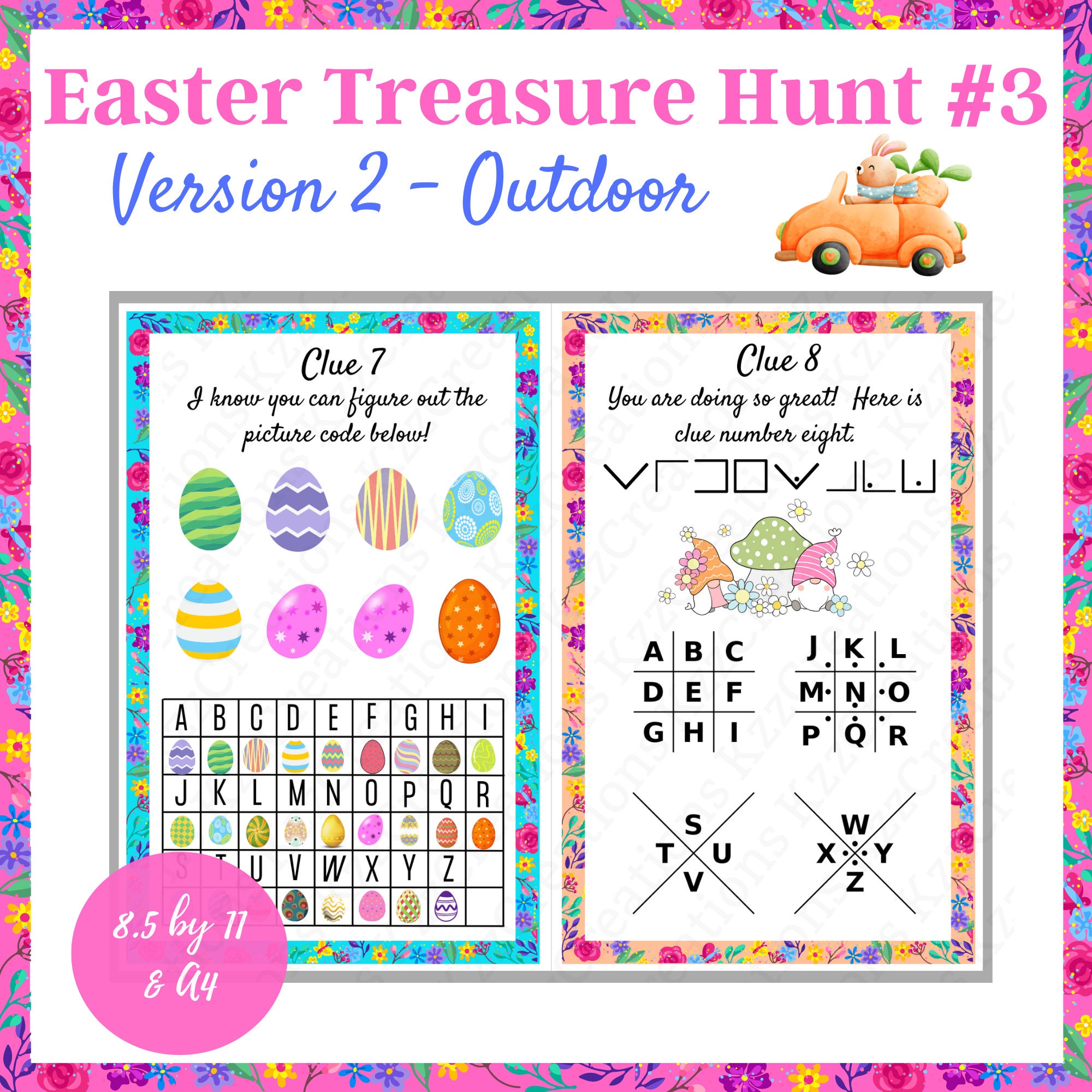 Easter Scavenger Hunt 3, Vol 2, Easter Bunny Letter, Outdoor Treasure ...