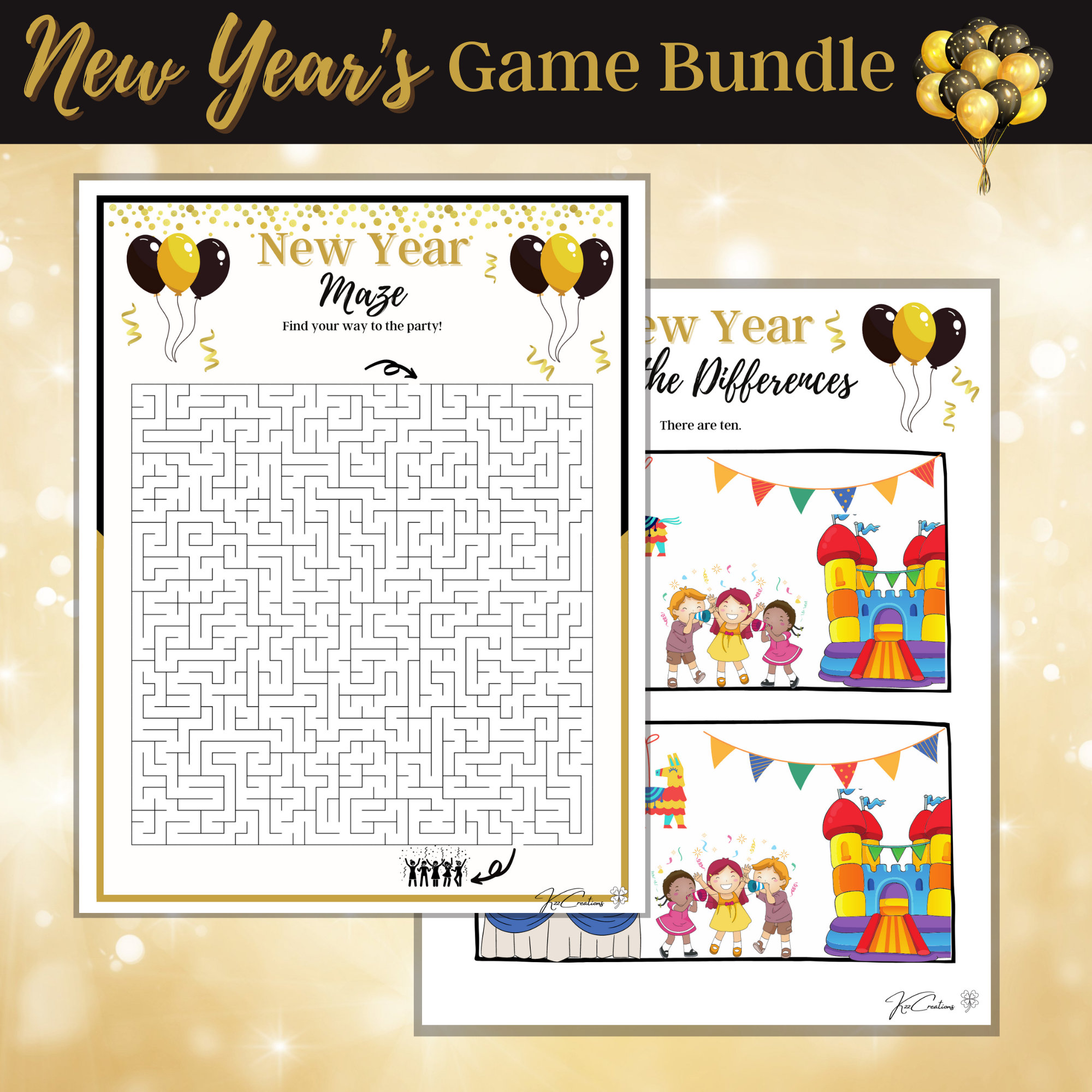 New Years Eve Party Games, Printable Family Activity (PDF) - Etsy