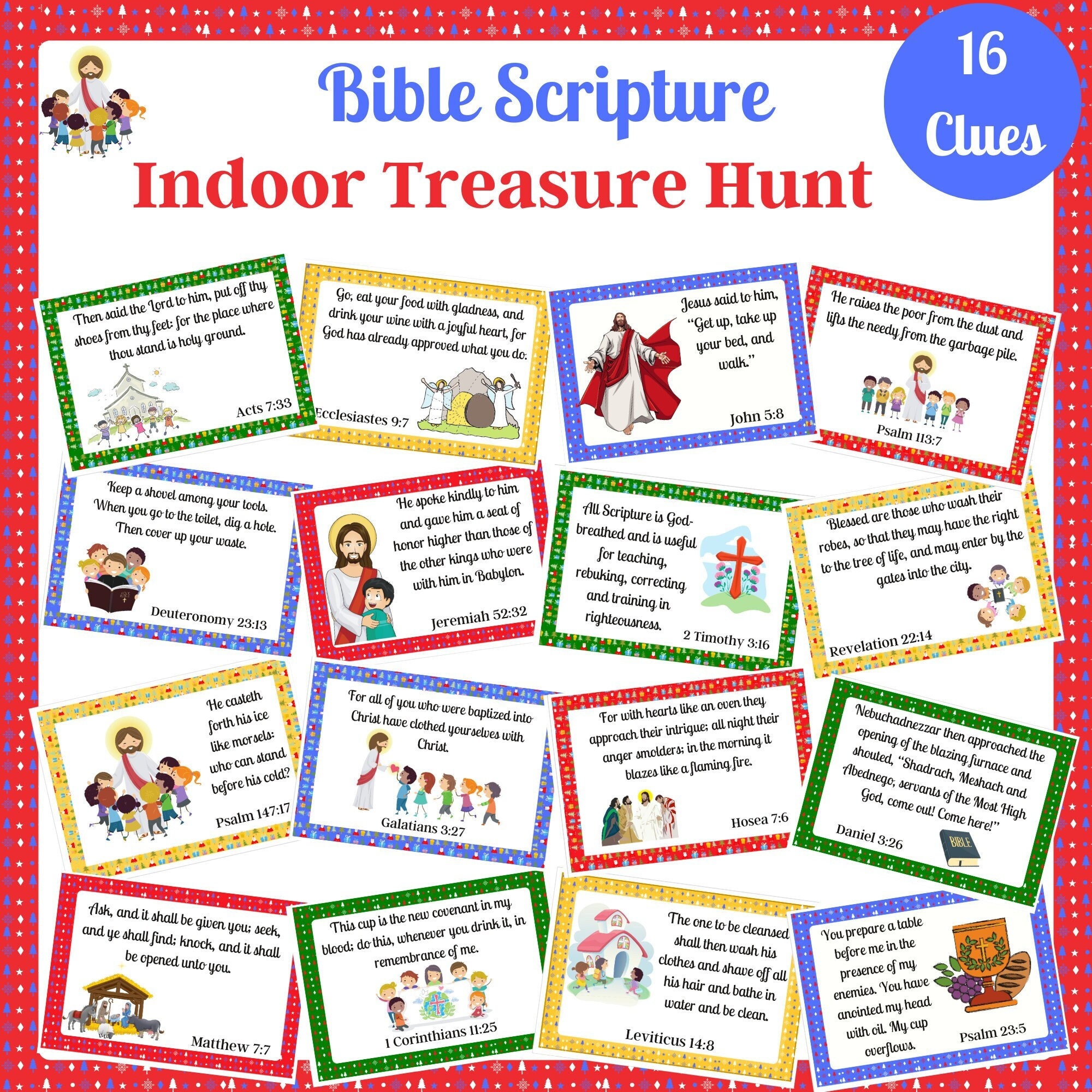 Bible Verse Treasure Hunt Christmas Indoor Scavenger Hunt - Etsy