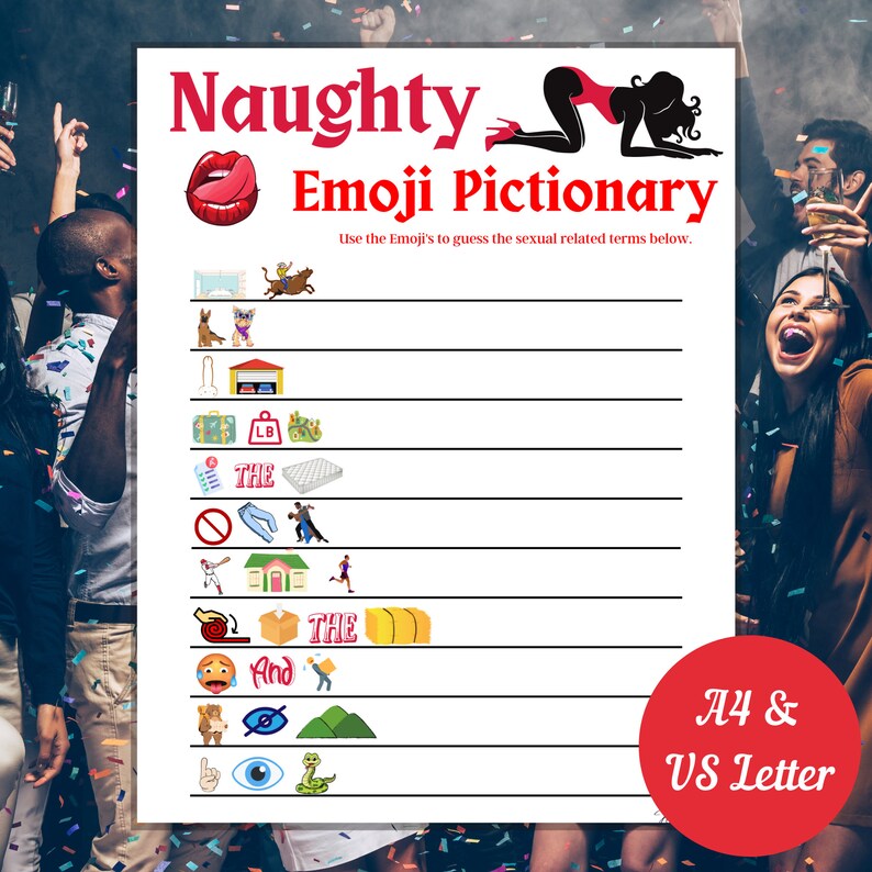 Naughty Emoji Pictionary Adult Game Naughty Party Game - Etsy