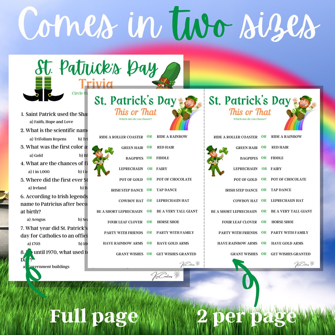 St Patrick's Day Trivia Game Printable Family Game | Etsy