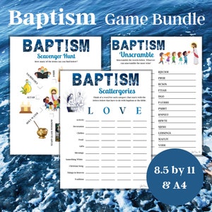 Baptism Game Bundle, 20 Printable Games, Christening Games, Bible Games ...