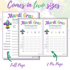 Mardi Gras Games Bundle, Family Games, Mardi Gras Activities for kids, Games for Adults, Drinking Game, Games for Seniors, Classrooms image 2