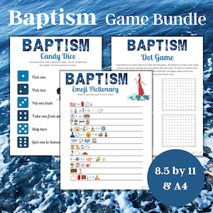 Baptism Game Bundle, 20 Printable Games, Christening Games, Bible Games ...