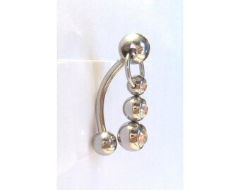 Vch Jewelry Vertical Hood Triple Clear Crystal Ball Dangle Bar Vch Jewelry Oral Hood Ring Gate Jewelry Vch Jewelry Vertical Hood Triple Clear Crystal Ball Dangle Bar Vch Jewelry Oral Hood Ring Gate Jewelry