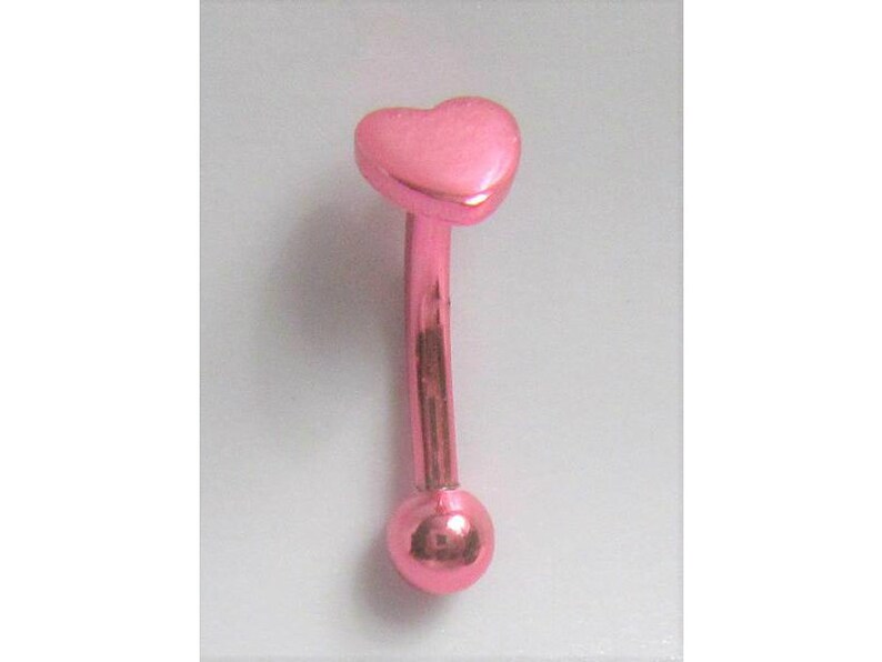 VCH Jewelry Vertical Hood Neon Pink Titanium over Surgical Steel Heart VCH Hood Clit Ring Bar 16 gauge 16g Intimate Clitoral Jewelry