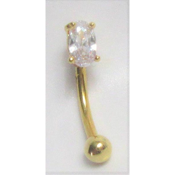 Clitoral Clitorial Clit Hood Bar VCH Vertical  14k Gold Small Clear Gem VCH    Ring Bar 16 gauge 16g Intimate Jewelry