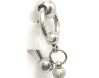 Clitoral Clitorial Clit Hood Bar VCH Vertical  Stainless Steel Diamond Dust Ball Barbell VCH  Ring 14 12 10 gauge 14G 12g 10g
