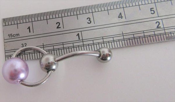 clitorisclitoris Clitoris clitoris staafje clitoris kap VCH verticale paarse parel drukbal  hanger staafje VCH ring 14 gauge intieme sieraden 1,6 mm - Etsy België