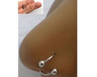16G 18G 20G Gold Black Silver Nose Ring Stud Nose Jewelry Nose Hoop 20 gauge 18 gauge 16 gauge Nostril Ring