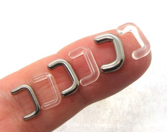 38 Pezzi Ferma Piercing Trasparenti | Per Naso, Labbra, Orecchio | Plastica Ipoallergenica - Foto 4