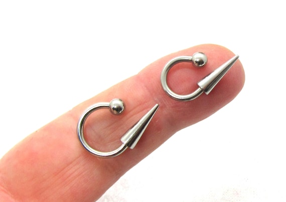 14G 16G Snake Bites Labret Lip Ring Long Spike Bottom Side Lip