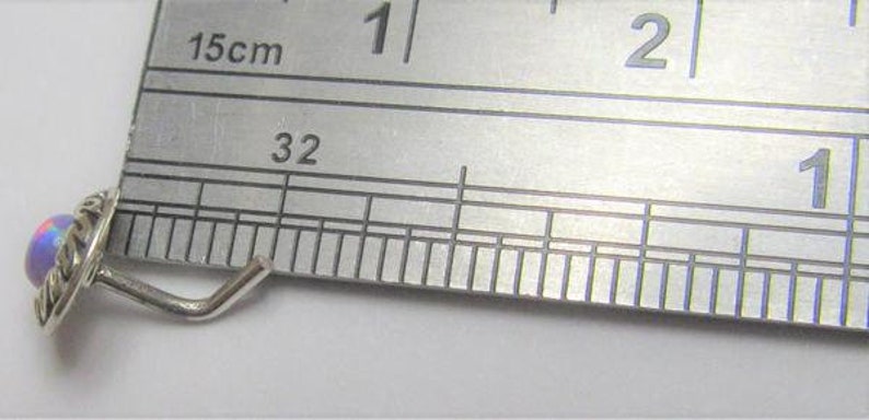 Sterling Silver Mauve Opal Swirl Nose Stud L Shape Bent Post Pin Jewelry 20 gauge 20G Nose Jewelry