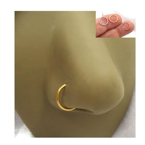 20G Nose Hoop Plain Nose Ring Nozdrza Hoop Ring 20 gauge Nose Hoop Snug Nose Ring 8 mm Średnica Nose Ring Biżuteria Nosowa Biżuteria