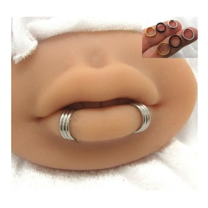 16G Snake Bites Labret Lippenringe Unterseite Lippenring 8 mm 10mm Lip Stud Lip Ring Lippe Schmuck Silber Schwarz Gold