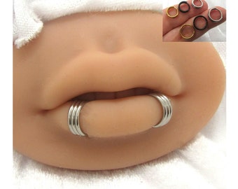 16G Snake Bites Labret Lip Rings Bottom Side Lip Ring 8mm 10mm Lip Stud Lip Ring Lip Jewelry Silver Black Gold