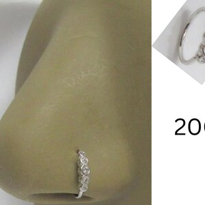 Kolczyk do nosa, kolczyk do nozdrzy, bezszwowa obręcz 20G, średnica 8 mm, rozmiar 20