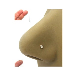 22G Nose Studs L Shape Bent Post Pin Jewelry 22 gauge Nose Jewelry Rose Gold 2mm Diamonds