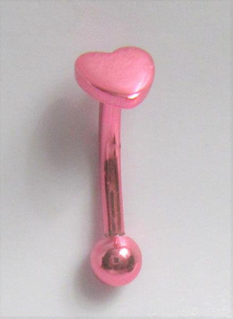 VCH Jewelry Vertical Hood Neon Pink Titanium over Surgical Steel Heart VCH Hood Clit Ring Bar 16 gauge 16g Intimate Clitoral Jewelry