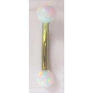 Clitoral Clitorial Clit Hood Bar VCH Vertical  Curved Barbell Pure Grade 23 Titanium White Opal Balls    Ring 14g Intimate Jewelry 1.6mm