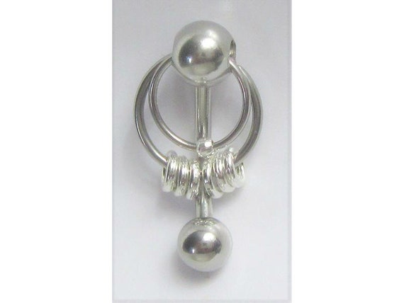 Clitoral Clitorial Clit Hood Bar VCH Vertical Ball Loops Double