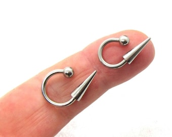 14G 16G Lip Ring Snake Bites Long Spike Labret Jewelry