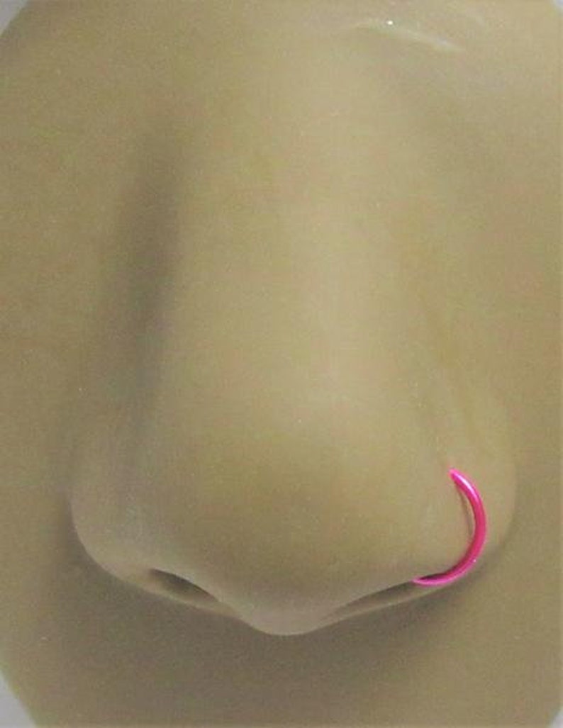 Neon Pink Titanium Nose Hoop Ring Nostril Hoop Ring Seamless | Etsy