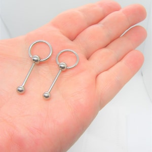 14G Men&#39;s Hoop Steel Earrings Stainless Steel Earring 14g Earrings 14g Men&#39;s Earrings 14 Gauge Earrings For Men Manly Earrings