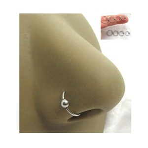 20G 18G Obręcz do nosa, kółko do nosa, kółko do nozdrzy, 20, 18, z dołączonym koralikiem, 10 mm, 9 mm, 8 mm, 7 mm