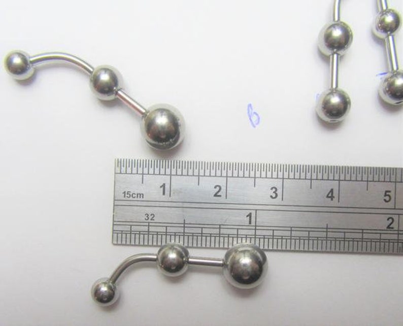 Clitoral Clitorial Clit Hood Bar VCH Vertical Stimulation Balls VCH Ring Bar 14 Gauge 14g Intimate Jewelry image 5