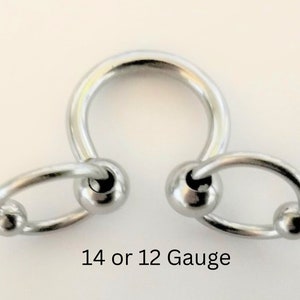 Clitoral VCH Vertical  Outer Inner Labia Horizontal  Triangle Surgical Steel Doorknocker Barbell Ring  14G 12G Gauge Jewellry