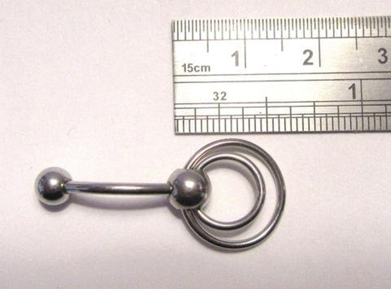 VCH Jewelry Vertical Hood Surgical Steel Double Hoop Dangle Barbell VCH Clit Clitoral Hood Ring Jewelry 12 gauge Intimate Jewelry