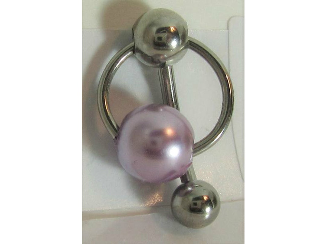 clitorisclitoris Clitoris clitoris staafje clitoris kap VCH verticale paarse parel drukbal  hanger staafje VCH ring 14 gauge intieme sieraden 1,6 mm - Etsy België