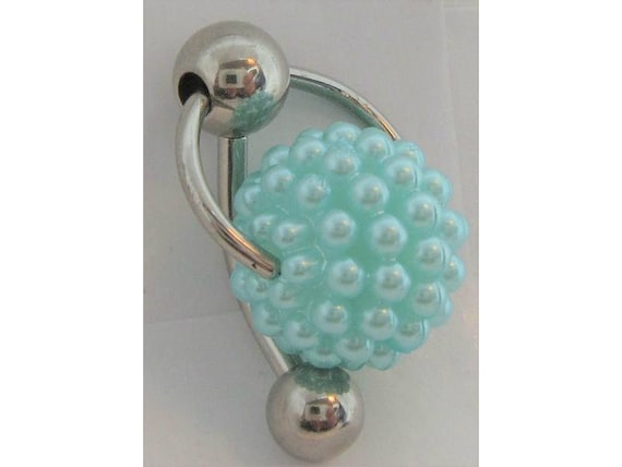 Clitoral Clitorial Clit Hood Bar VCH Vertical Baby Blue Bubble Pearl Pressure Ball VCH Ring Bar 14 Gauge 14g Intimate Jewelry 1.6mm Etsy Sweden
